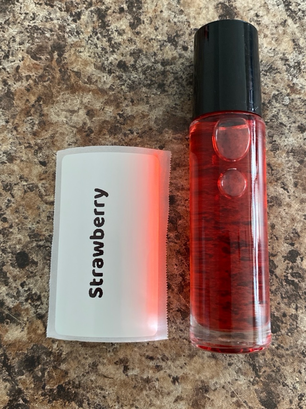 Strawberry Red Roller Bottle with Black Cap